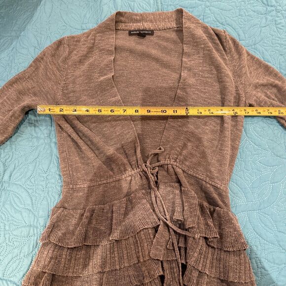 Banana Republic Cotton Linen Layered Bohemian Open Womens Front Cardigan XS - Picture 10 of 11